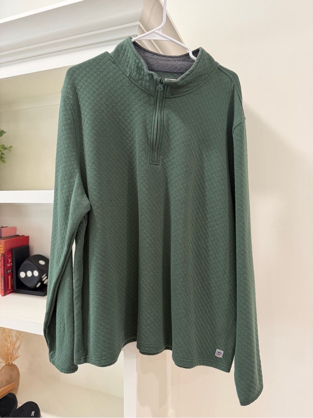 Men's Forest Green Quarter-Zip Pullover Sweatshirt